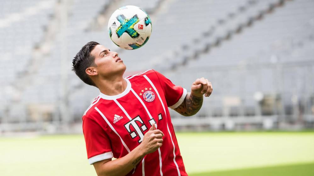 El colombiano James Rodríguez fue presentado este miércoles como nuevo jugador del Bayern Múnich de Alemania. FOTO EFE