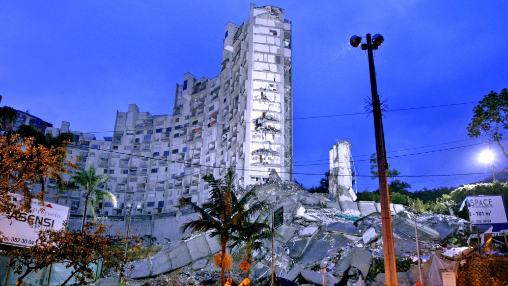 Un día como hoy hace siete años se derrumbaron los 21 pisos que conformaban la torre 6 de el edificio Space. Foto: Juan Antonio Sanchez