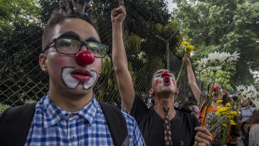 Los jóvenes fueron los protagonistas principales en las manifestaciones. Foto Santiago Mesa
