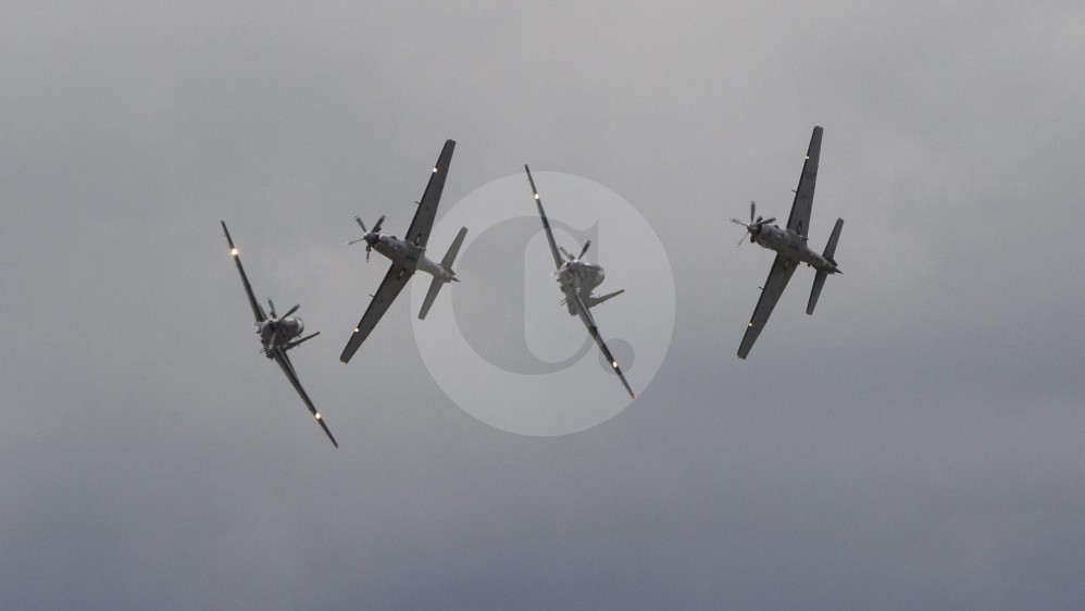 El aniversario 97 de la Fuerza Aérea se celebró con un espectáculo aéreo en Antioquia. FOTOS JAIME PÉREZ