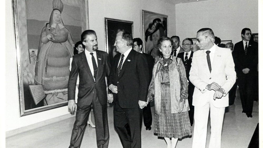 Belisario Betancur y el artista Fernando Botero 