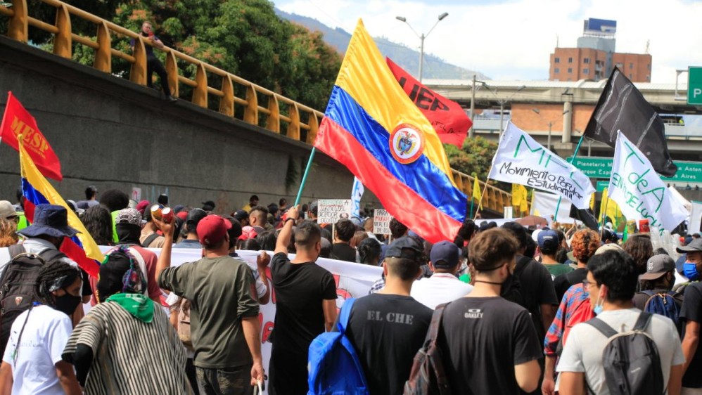 Marchas del 21 de octubre en Medellín. FOTO JUAN ANTONIO SÁNCHEZ