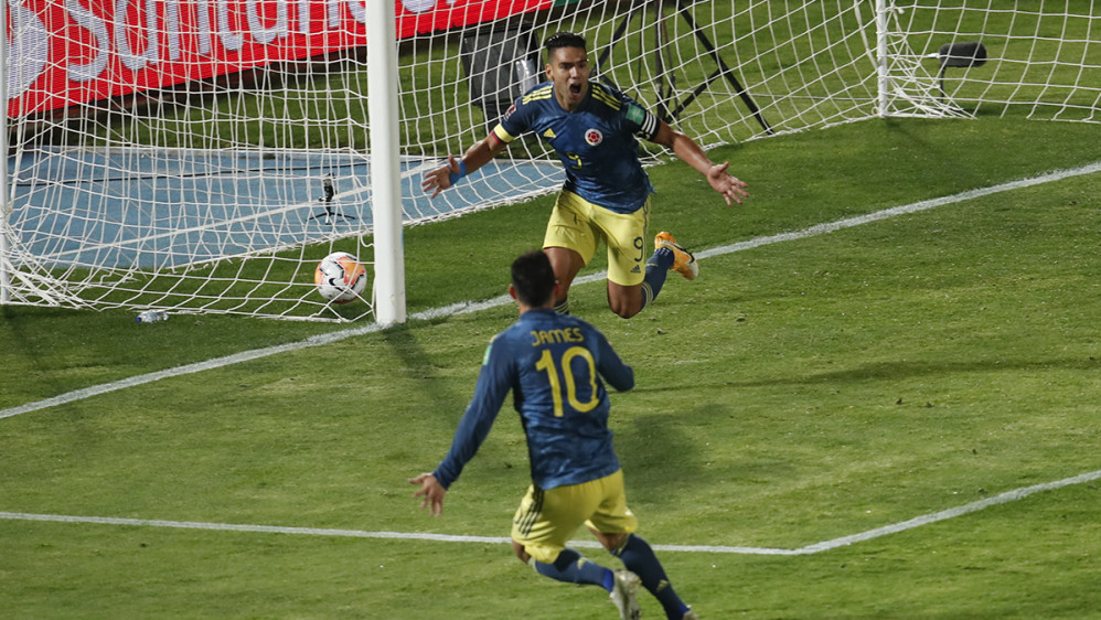 Falcao anotó el segundo gol que le permitió a la Selección rescatar un punto en Santiago de Chile. Foto AFP